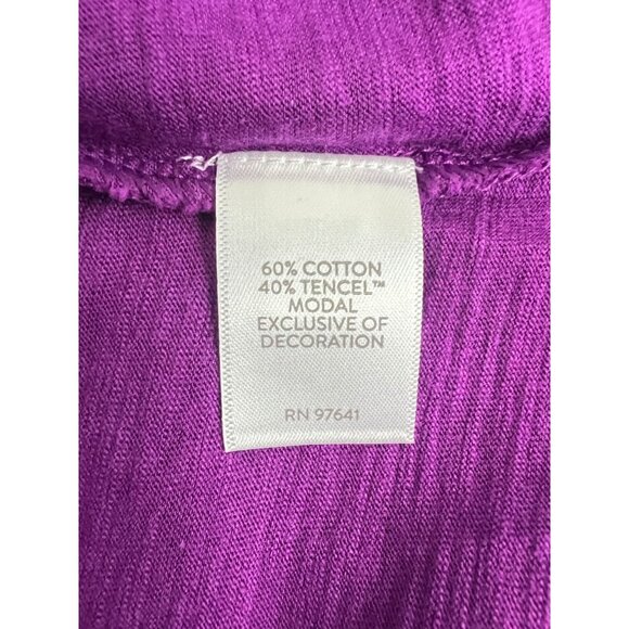 J. Jill Purple Knit Tunic Top Women’s 2X  Split Neck Casual Lightweight Blouse - Picture 8 of 8